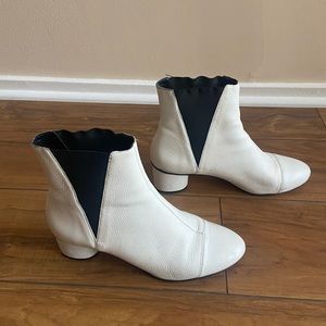 Rebecca Minkoff white booties
